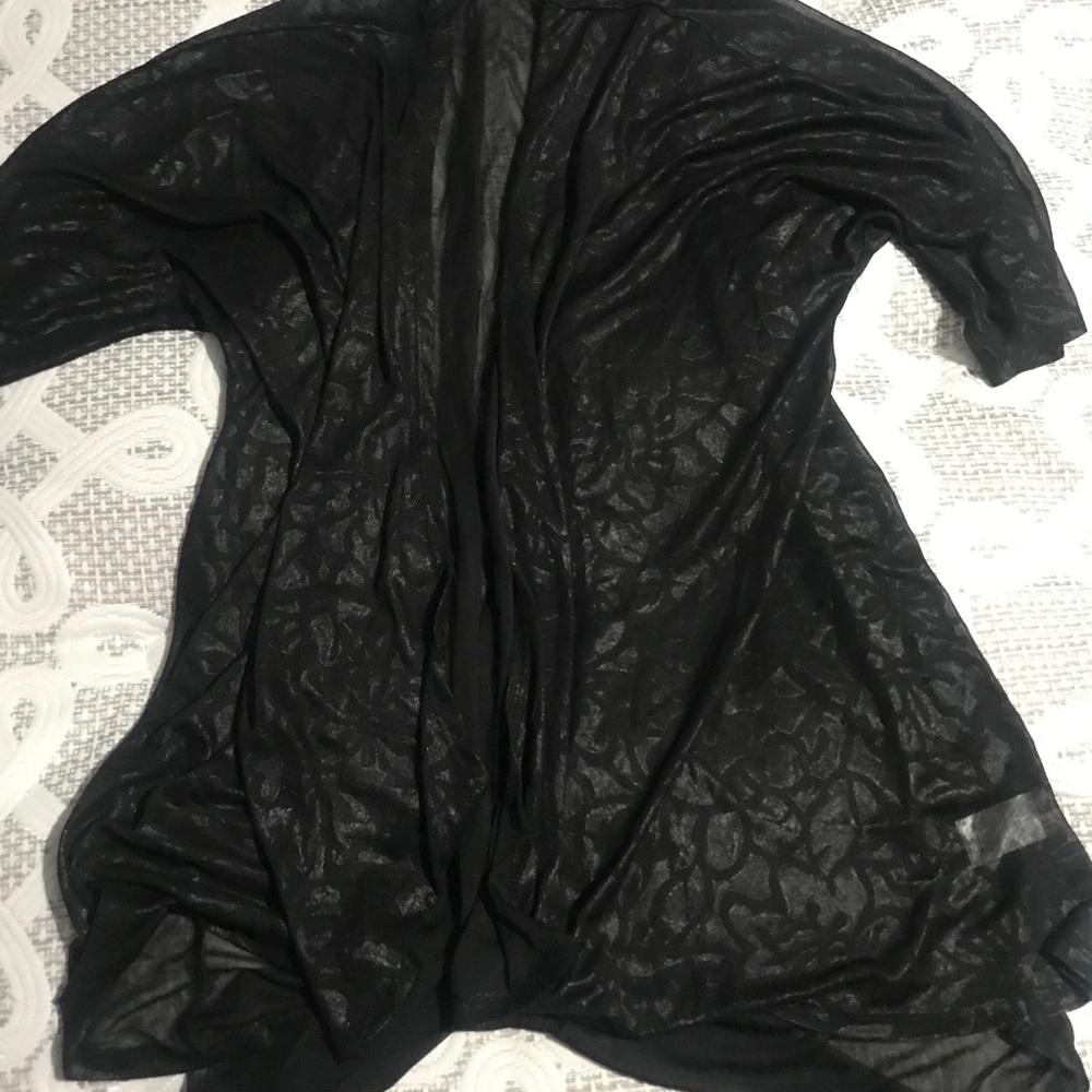 Black sheer animal print cardigan